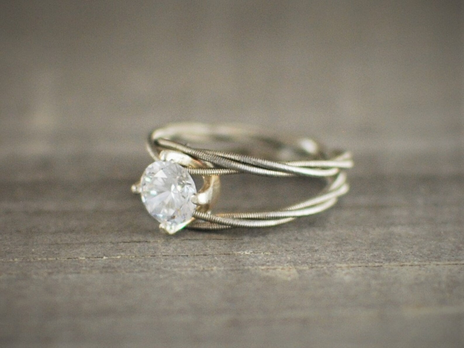 Guitar String Engagement Ring Double Band Purity Ring Etsy