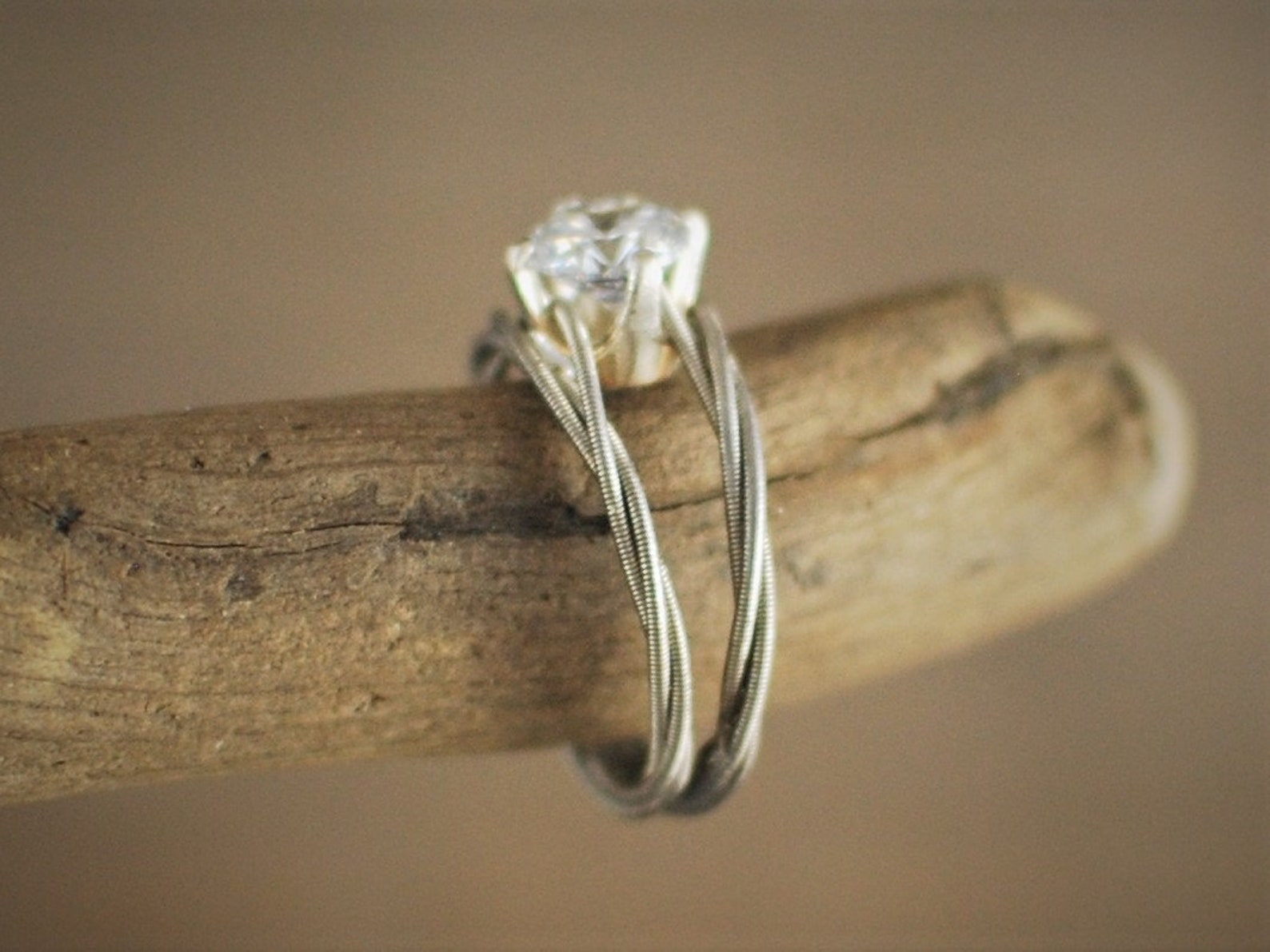 Guitar String Engagement Ring Double Band Purity Ring Etsy