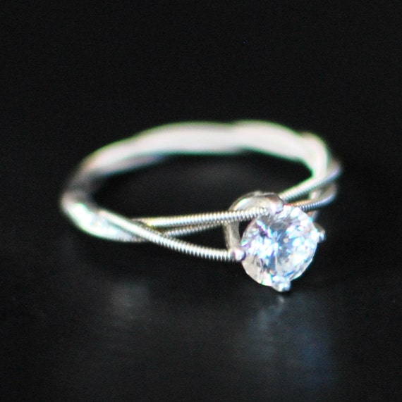 guitar string engagement ring purity ring birthstone ring etsy guitar string engagement ring purity ring birthstone ring etsy