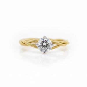 Gold Guitar String Engagement Ring: Recycled Musician Jewelry