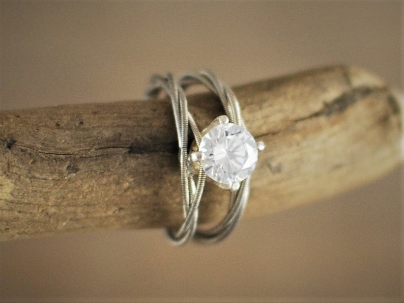 Guitar String Engagement Ring Double Band Purity Ring Etsy