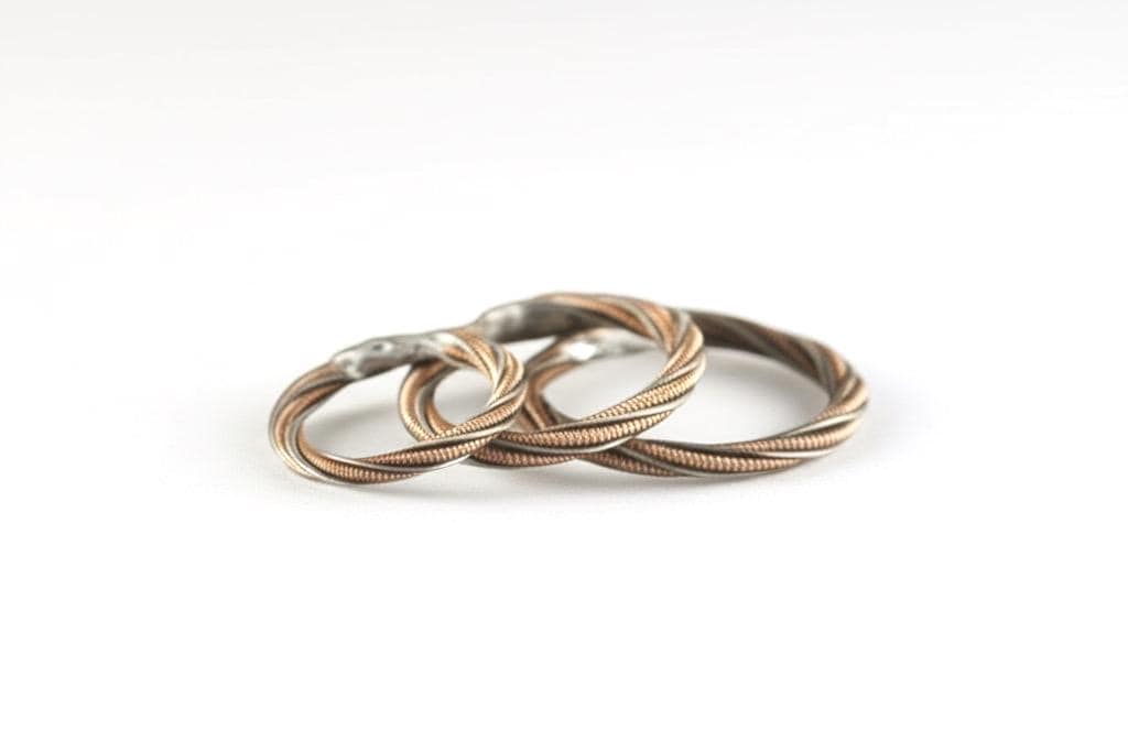 Guitar String Ring, Two Strings Twisted Together, Guitar String Jewelry, Guitar Gift, Gift for Guitarist, Copper Ring, Unique Ring, Acoustic