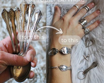 Custom Memorial Jewelry from YOUR Flatware: Handmade Spoon Rings, Pendants