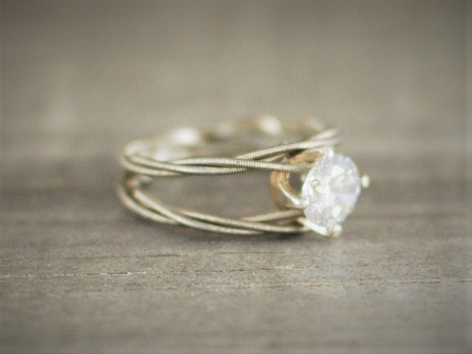 Guitar String Engagement Ring Double Band Purity Ring Etsy