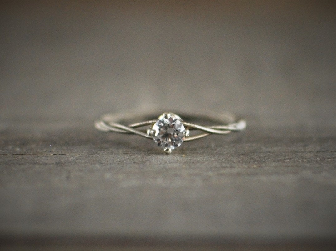 Guitar String Purity Ring CZ Engagement 