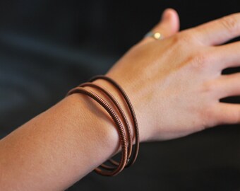Bangle Bracelet, Piano Wire Bracelet, Piano String Bangle, Gift for Pianist, Piano Gifts, Copper Bracelet, Recycled Jewelry, Piano Teacher