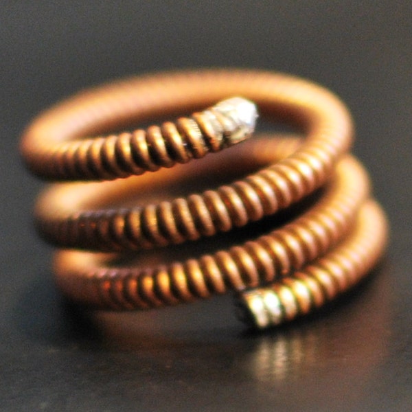 Piano String Ring, Triple Coil