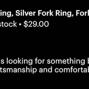 Fork Ring, Silver Fork Ring, Fork Tine Ring, Double Ring, Personalized