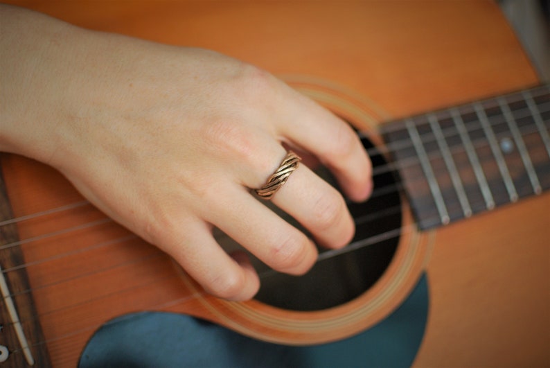 Hammered Guitar String Ring Bass String Ring Guitar String Etsy