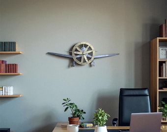 Corsair 飛行機プロペラ時計：リサイクルアルミニウム製航空装飾