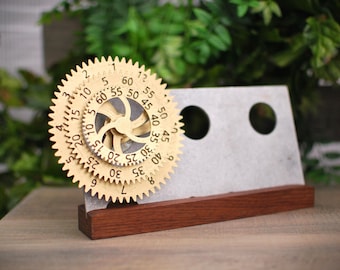SprockClock Gear Clock: Industrial Minimalist Desk Clock