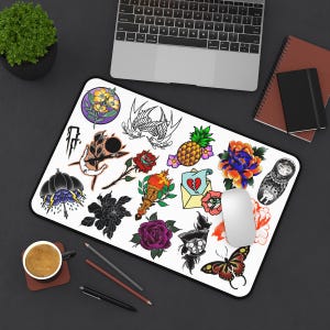 Tattoo Flash Art Desk Mat, Tattoo Flash Art, Tattoo Art Desk Accessories, Flash Art, iPad Drawing Mat, Tattoo Art Mouse Pad, Tattoo Art Gift