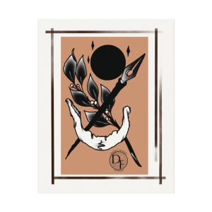 Without A Howl Art Print, Tattoo Flash Art Print, Tattoo Prints, Tattoo Art, Flash Art, Original Art Prints, Tattoo Designs, Skull Art Print