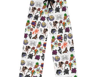 Tattoo Flash Art Pajama Pants, Cozy Streetwear, Tattoo Art Lounge Pants, Tattoo Art Gift, Flash Art Apparel, Tattoo Art Clothing, Tattoo Art