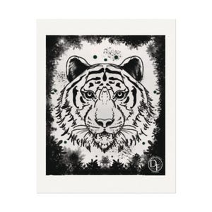 Black & White Tiger Print, Tattoo Flash Art Print, Tiger Tattoo Print, Flash Art Print, Tiger Print, Tattoo Art Print, Tiger Flash Art Print