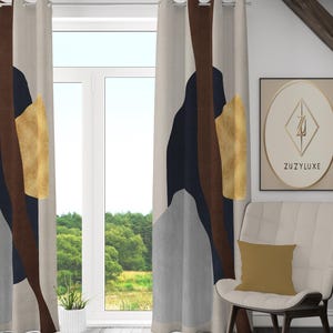 Moderne abstrakte Kunst Vorhang, minimalistische zeitgenössische Boho Vorhänge, luxuriöse maßgeschneiderte Vorhänge, eleganter Verdunkelungsvorhang, künstlerische Wohnkultur