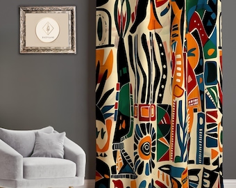 Modern Tribal Curtains: African Inspired Prints (Rod Pocket, Eyelet, Back Tab)
