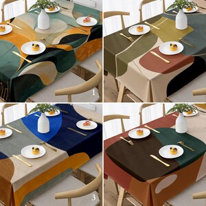 Tovaglia: design a blocchi di colore audaci - stile moderno di metà secolo