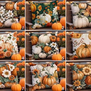 Pumpkin Patch Throw Pillow Cover - Warm Fall Colors