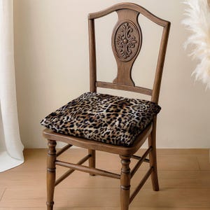 Animal Print Stuhlkissen - Leinen Sitzkissen mit Sicherheitsbändern
