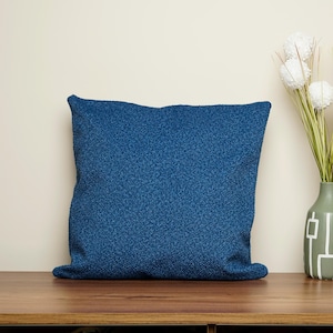 Blue Boucle Pillow Cover, Blue Solid Cushion Cover, Cobalt Blue Cushion, Indigo Teddy Cushion, Livingroom Couch Pillow Cover, All Sizes