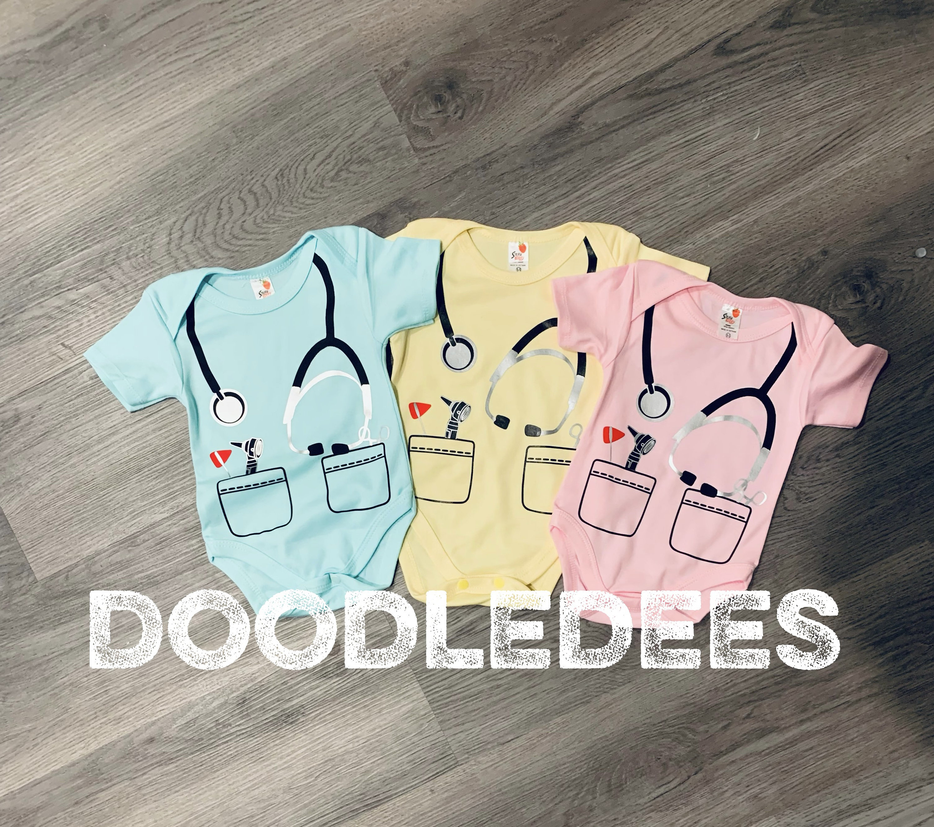 Dr or Nurse baby bodysuit or costume.