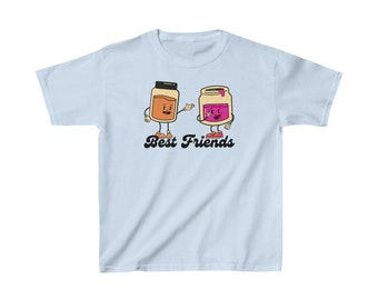 Best Friends Retro PB&J Kids Heavy Cotton™ T-shirt | Jeugdshirt | T-shirt met korte mouwen | Pindakaas en gelei | Retro-eten