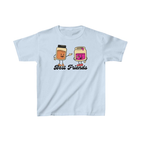 Best Friends Retro PB&J Kids Heavy Cotton™ Tee | Youth Shirt | Short Sleeve T-Shirt | Peanut Butter and Jelly | Retro Food