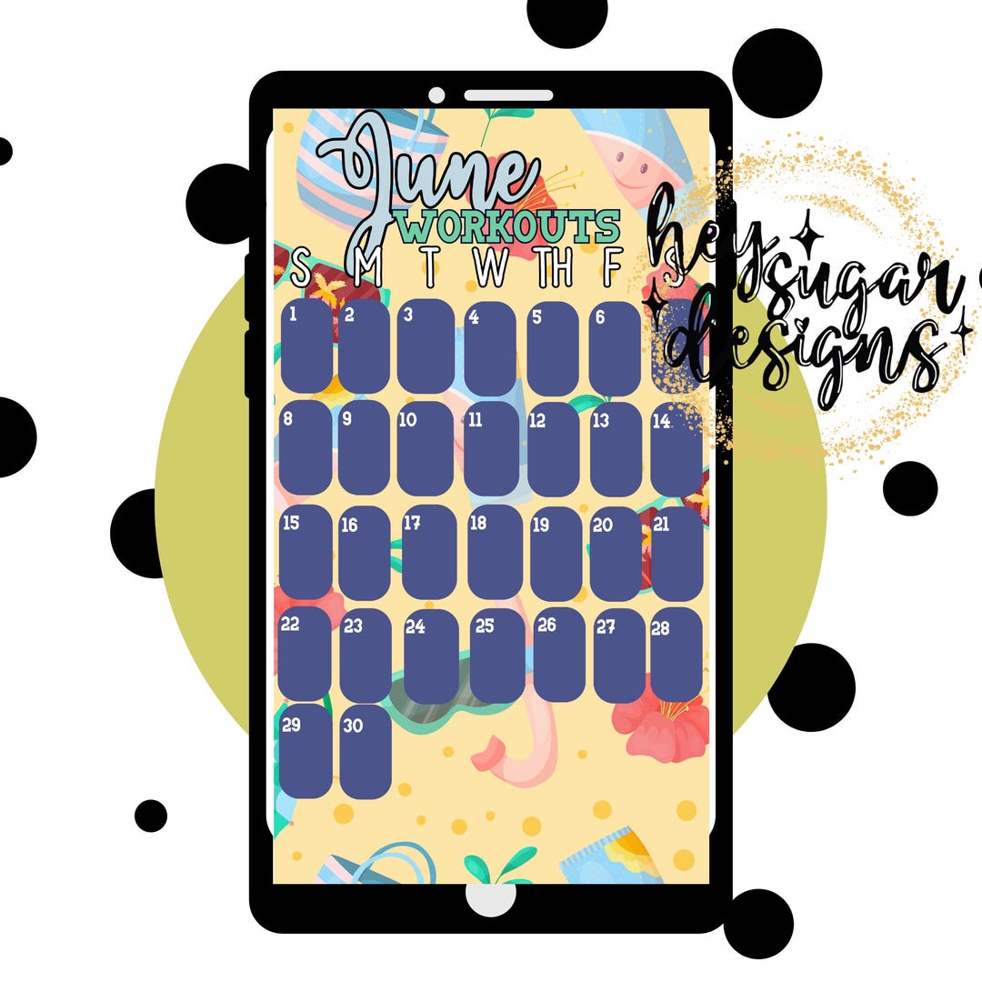 June 2025 Selfie Workout Tracker Social Media Tracker Facebook Story