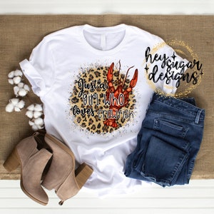 Just a Girl Who Loves Crawfish PNG for Sublimation, Screenprint, Leopard