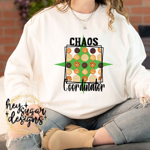 Chaos Coordinator Girl Cookies Colorful Scout PNG for Sublimation