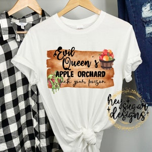 Evil Queen's Apple Orchard Pick Your Poison PNG for Sublimation, Screenprint, Apples, Villain