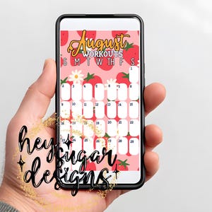 August 2026 Selfie Workout Tracker | Social Media Tracker | Facebook Story Template | Instagram IG Stories Template | Monthly Calendar