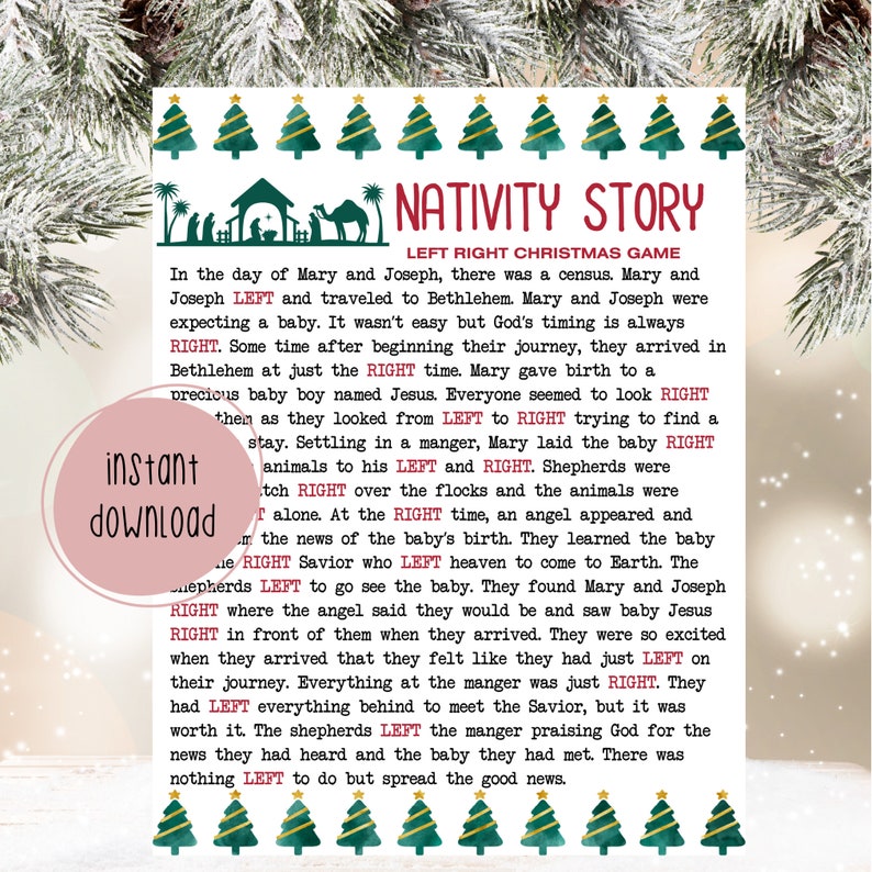 Nativity Story Left Right Game | Left Right Christmas Story Game | Left ...