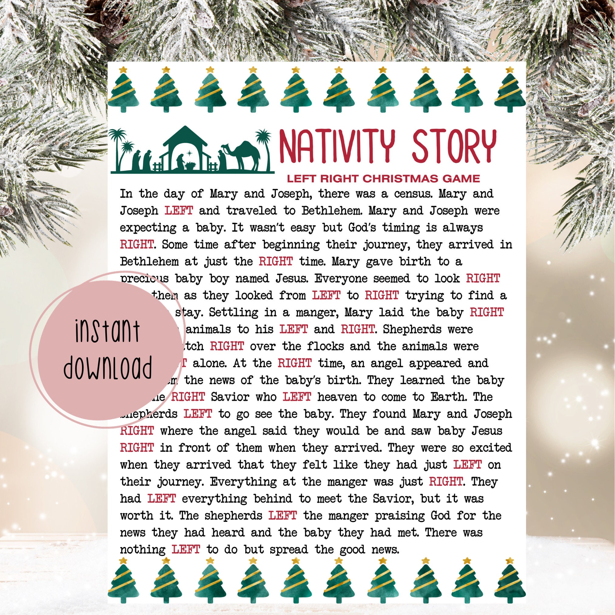 The Left Right Christmas Game {With Story + Print}