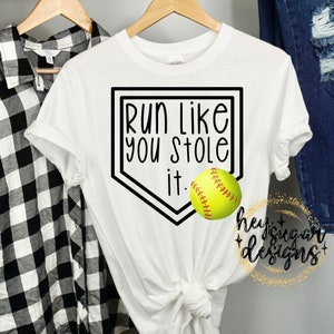 Run Like You Stole It Softball PNG for Sublimation, Screenprint, Sport, Base, Sports
