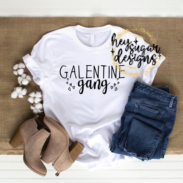 Galentine Gang PNG for Sublimation | Screenprint | DTF | One Color | Single Color | Valentine | Valentine's Day | Black | White