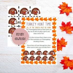 Thanksgiving Turkey Hunt Game | Scavenger Hunt Game | Printable Thanksgiving Game | Instant Download