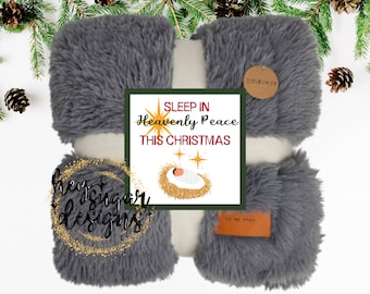 Dormir en la paz celestial Etiqueta de regalo de la Natividad / Etiqueta de regalo de Navidad / Natividad / Etiqueta de manta