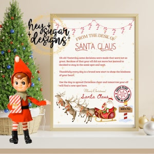 L'elfo non ha spostato la lettera di Natale dalla scrivania di Babbo Natale / Stampabile / Download istantaneo / Elfo di Natale / Elfo delle vacanze / Elfi