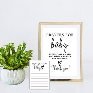 Prayers for Baby Prayer Cards Baby Shower Instant Download Printable Downloadable