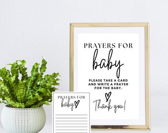 Prières pour cartes de prière pour bébé Baby Shower Téléchargement instantané Imprimable Téléchargeable