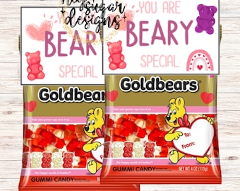 You Are Beary Special Gummy Bear Valentine Card Printables | Instant Download | Valentine's Day | Valentines