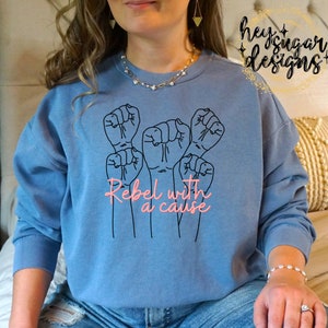 Rebel with a Cause Raised Fists PNG for Sublimation