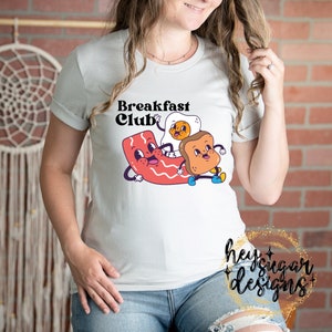 Breakfast Club Retro PNG Bacon Eggs Toast Sublimation Screenprint Screenprinting