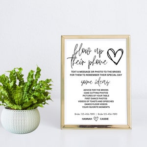 Editable Blow Up Their Phones Wedding Marriage Printable Sign Template Instant Download Brides