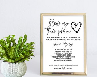 Editable Blow up Their Phones Wedding Template Printable Instant