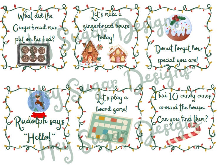 24 Elf Notes Printable Christmas Digital Instant Download Small Size ...