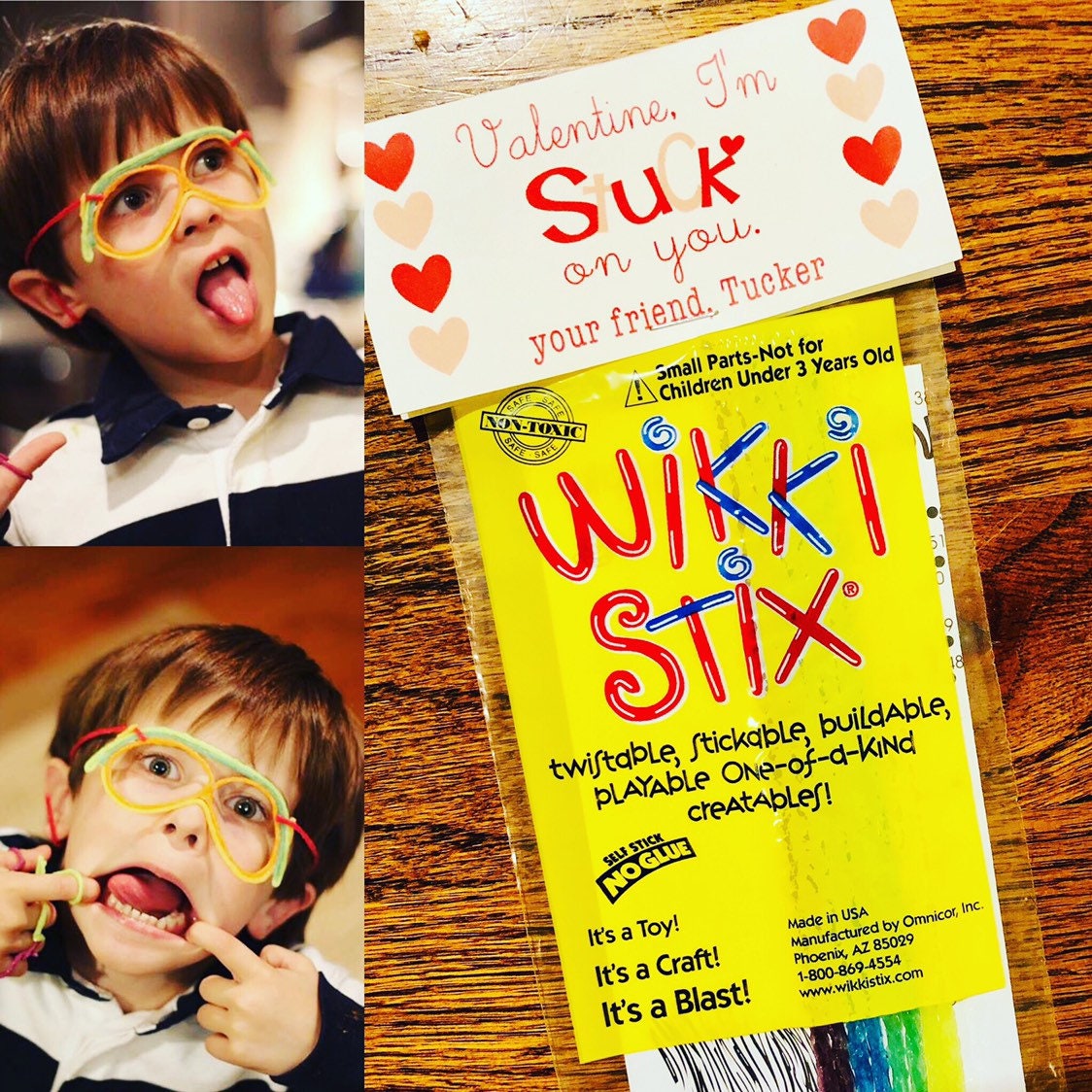 DIY ish Printed Wikki Stix 'stuck on You' Personalized Valentine
