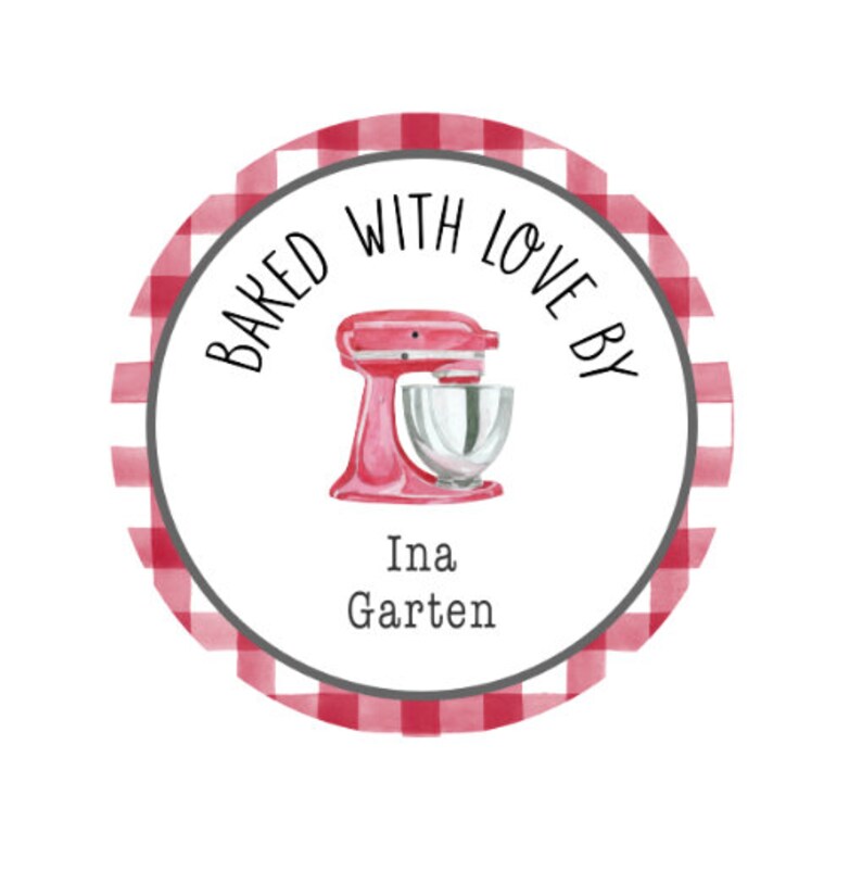 Personalized Kitchen Gift Stickers 'Baked with Love' Etsy
